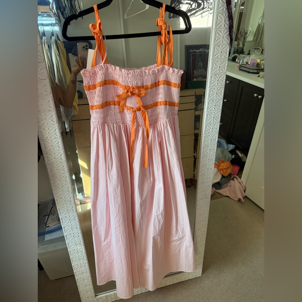 Maxi One Loved Babe pink and orange dress- NWT